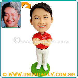 Custom 3D Boss In Red Polo Figurine